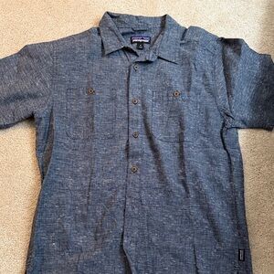 Patagonia Men's Casual Navy Button Down Shirt